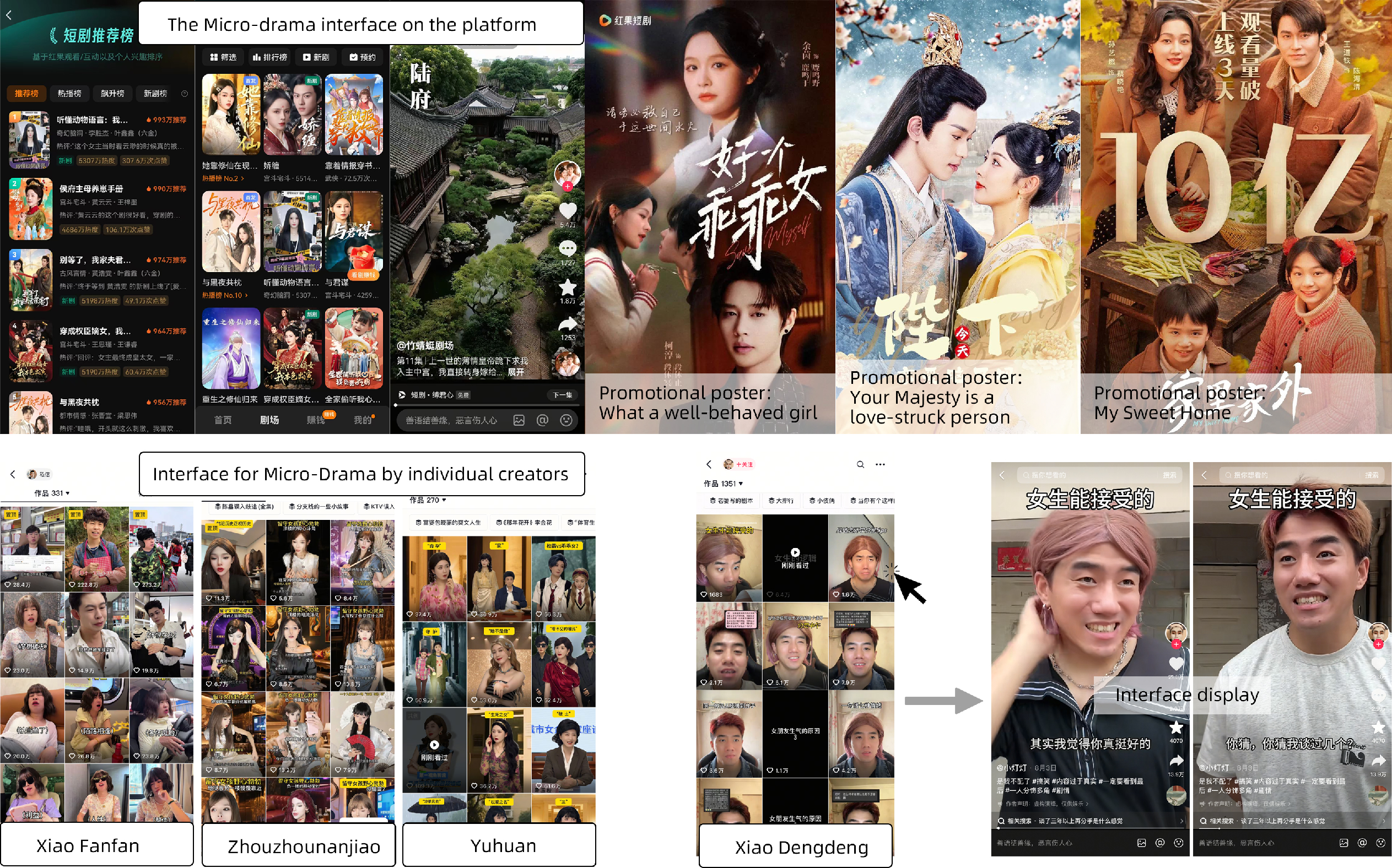 Micro-drama interfaces